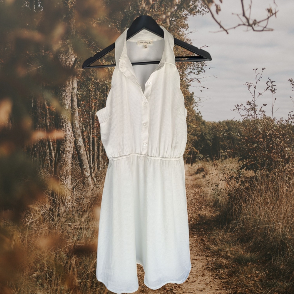 White Halter Sundress for Casual Resort Wear